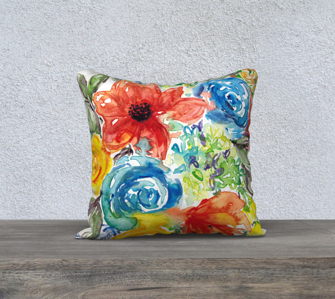 Vibrant Floral Pillow cover 18x18 preview #1