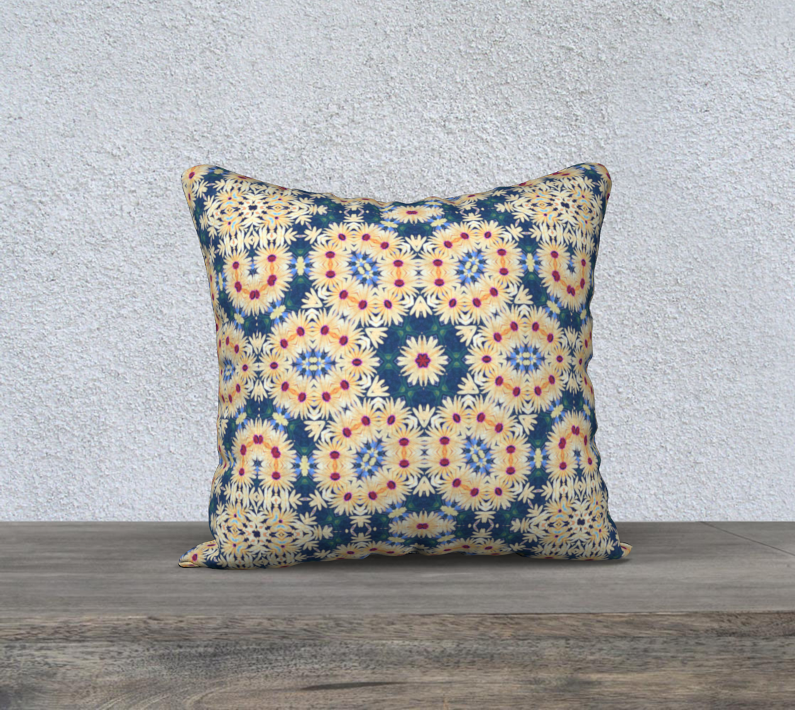 Daisy Floral Kaleidoscope Pattern Pillow Case preview