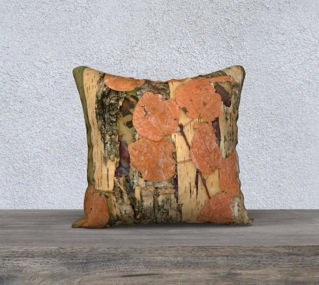 Aperçu de 18X18 PILLOW COVER - BIRCH FOREST - RUSTIC HOME DECORATIVE PILLOWCASE REPLACEMENT