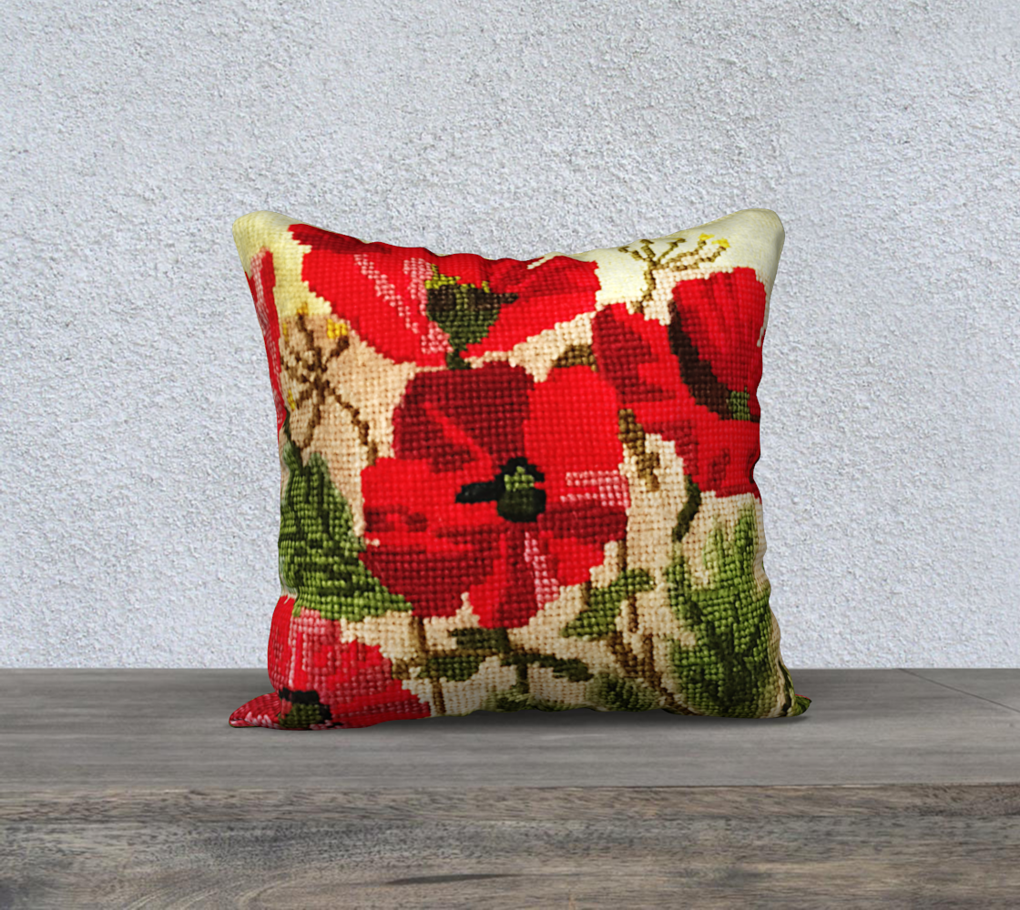 Poppies Pillow Case 18"x18" preview #2