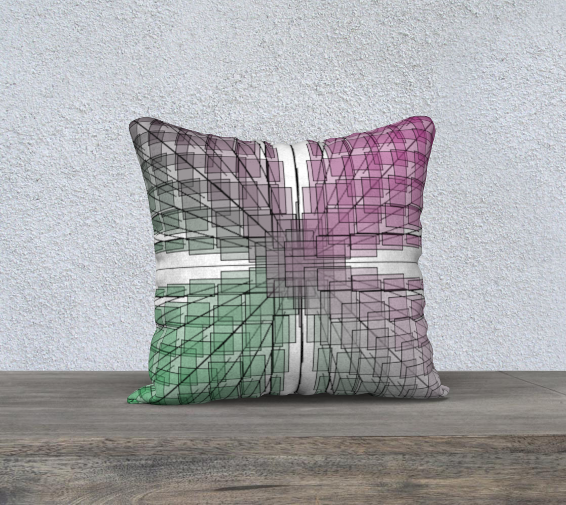 Green Red Ombre flow 18"Square Pillow preview