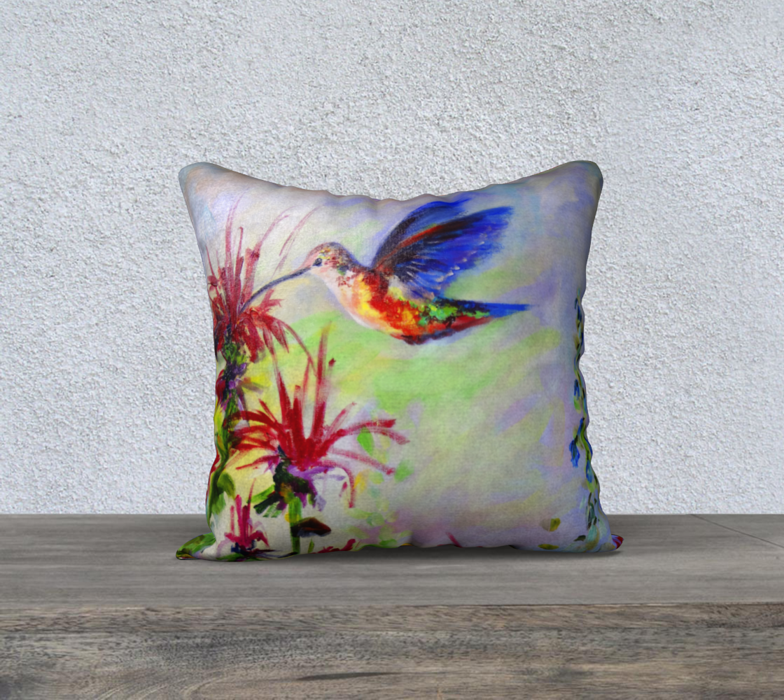Hummingbird on Bee Balm Art preview