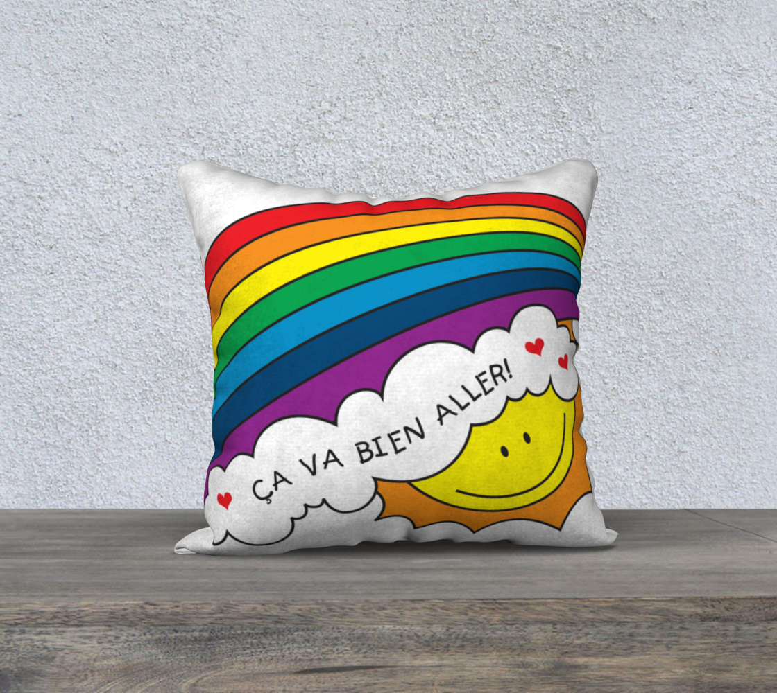 Housse de coussin Ca va bien aller! 18x18 covid-19 Décoration preview #2