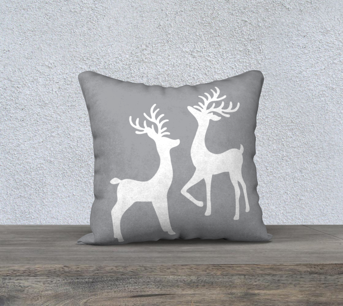Deer Grey Pillow 18" preview #1