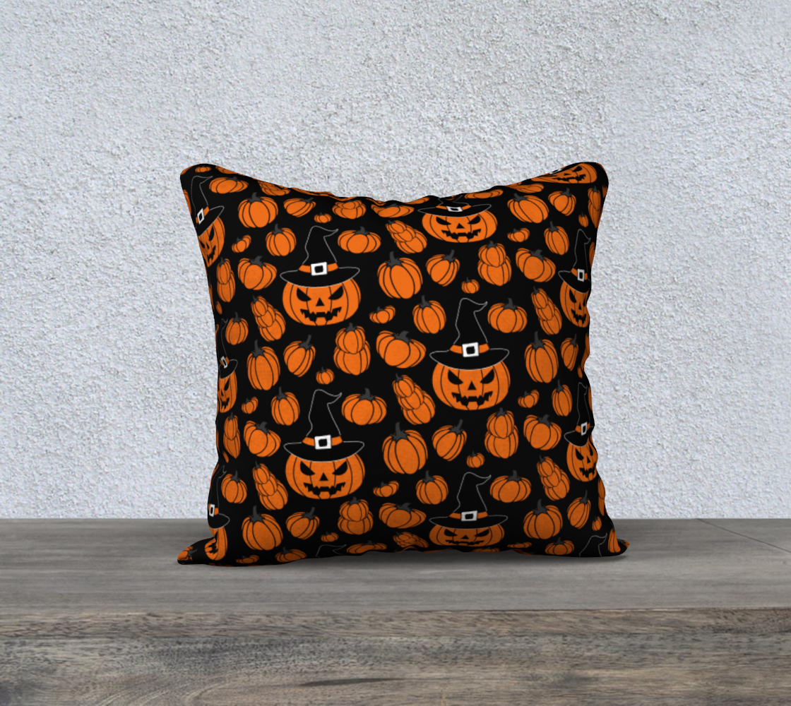 Orange Pumpkin Queen Pillow Cover preview