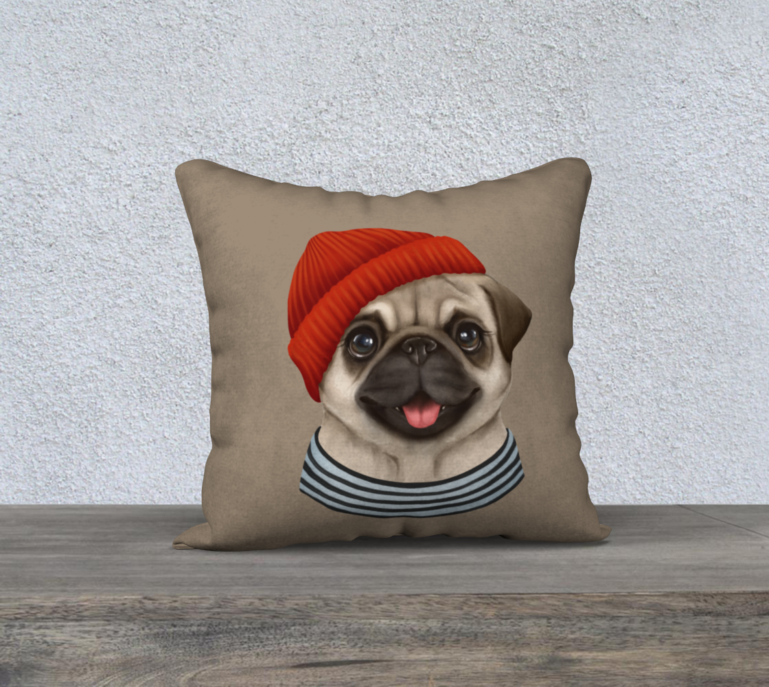 Aperçu de Pug in red hat