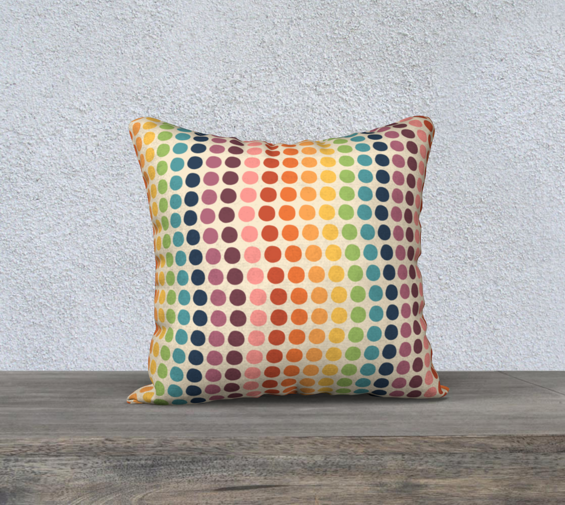 Aperçu de Wacky Wavy Rainbow Dots Throw Pillow Cover- 18"