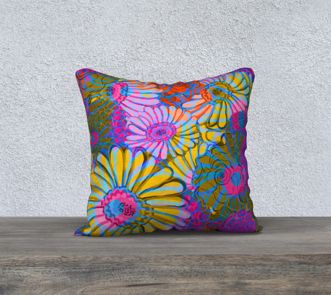 Funky Floral 18 x 18 Pillow Case preview