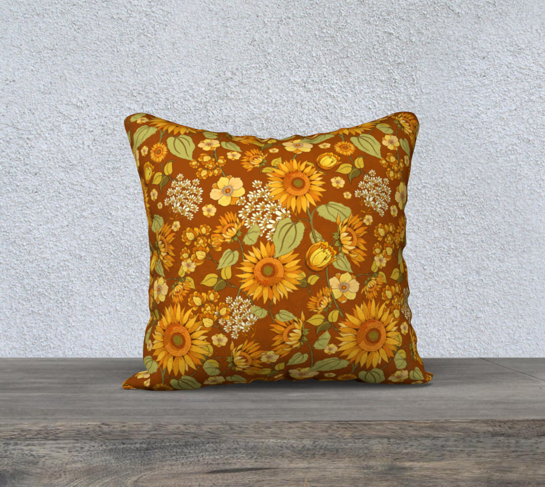 Aperçu de 70s Sunflower Vintage 18x18