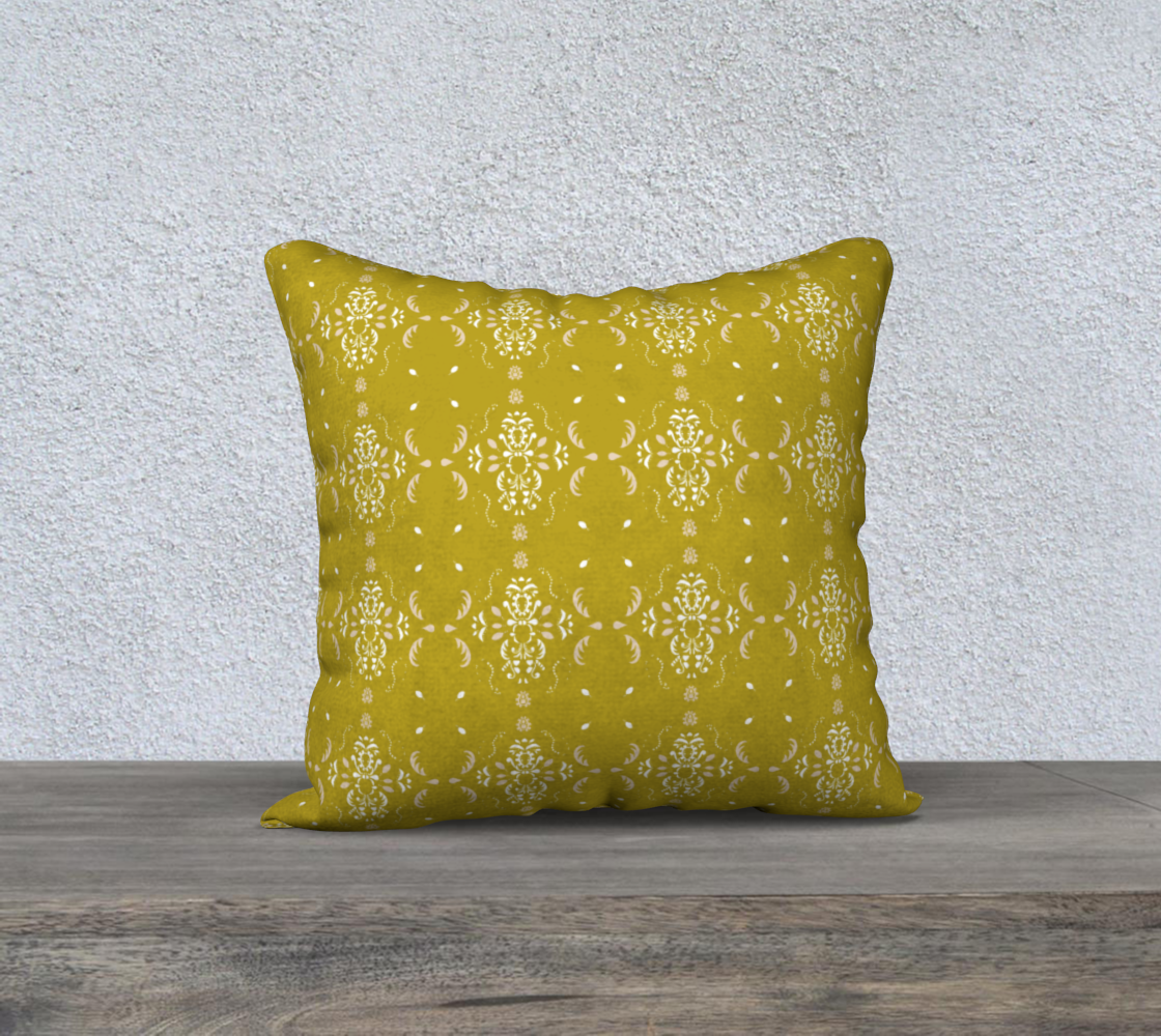 Mustard Damask Cover 18x18 preview