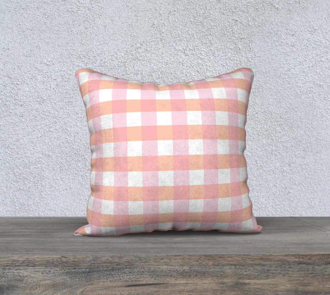 Aperçu de blush plaid 18x18 cover #2