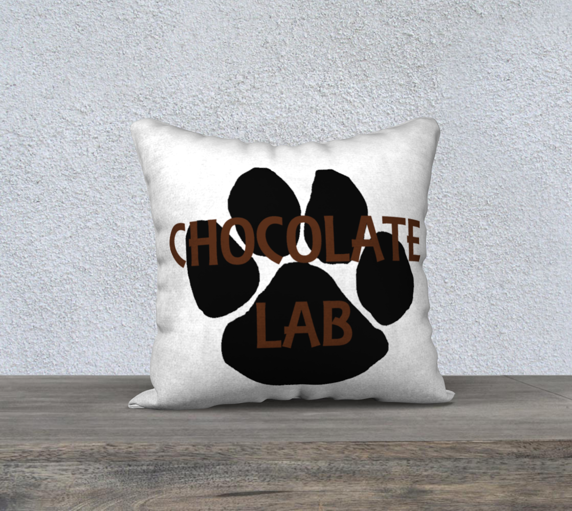 Labrador Retriever chocolate name paw 18 x 18 pillow case Miniature #2