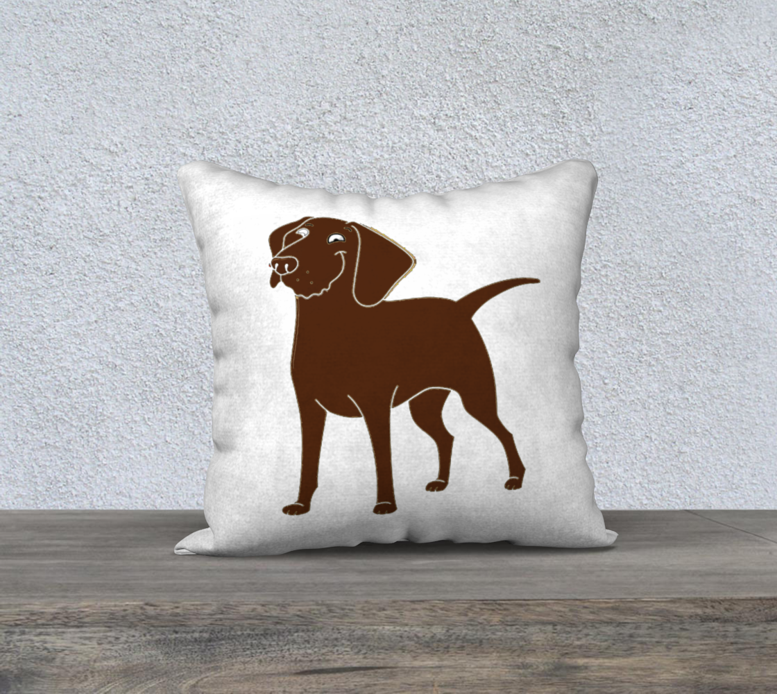 Labrador Retriever chocolate cartoon 18 x 18 pillow case preview #1
