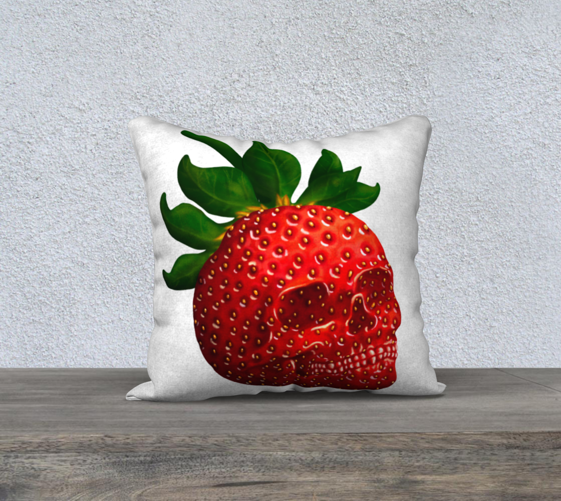 Strawberry Skull 18x18 Pillow Case preview
