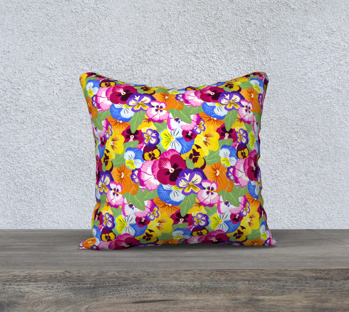 Pansies 18x18 Pillow Case preview #2