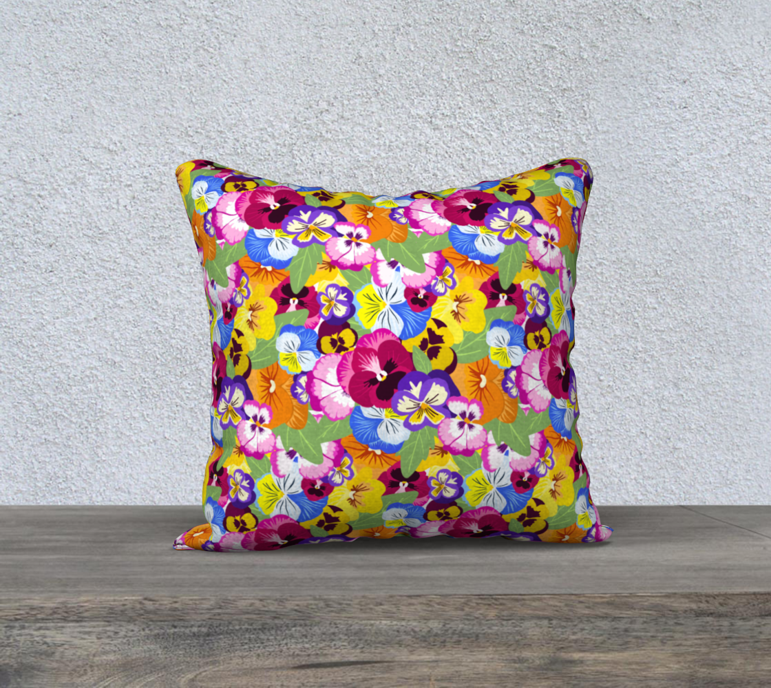 Pansies 18x18 Pillow Case preview