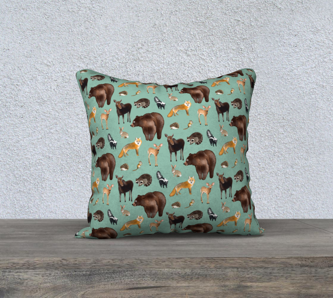 Woodland Creatures 18x18 Pillow Case preview #2