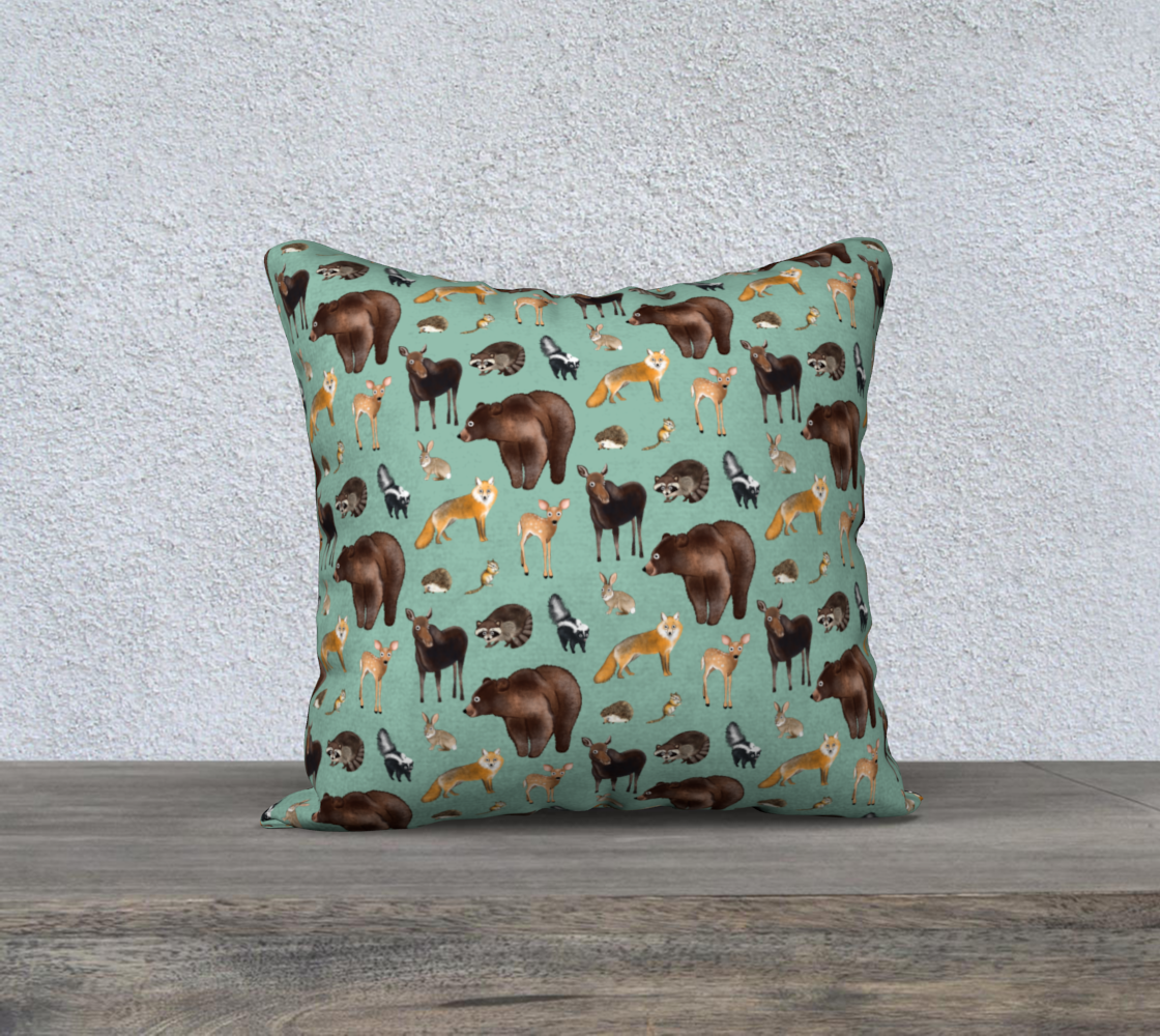 Woodland Creatures 18x18 Pillow Case preview