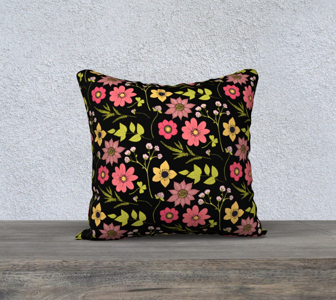 Pink & Yellow Blooms 18x18 Pillow Case preview