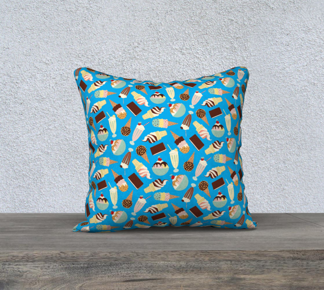 Ice Cream 18x18 Pillow Case (blue) preview #1