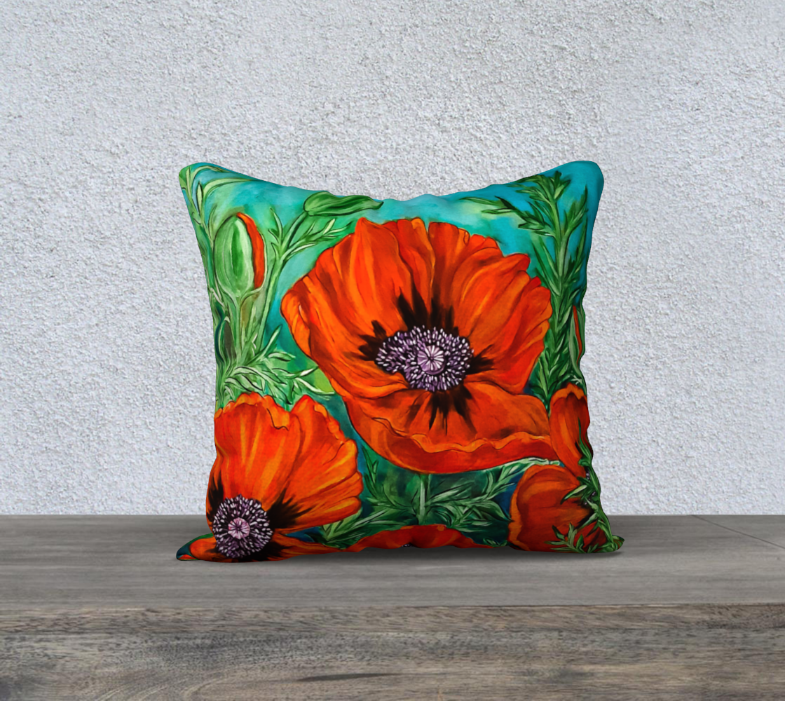 Big Bold Red Poppies Pillow Case preview
