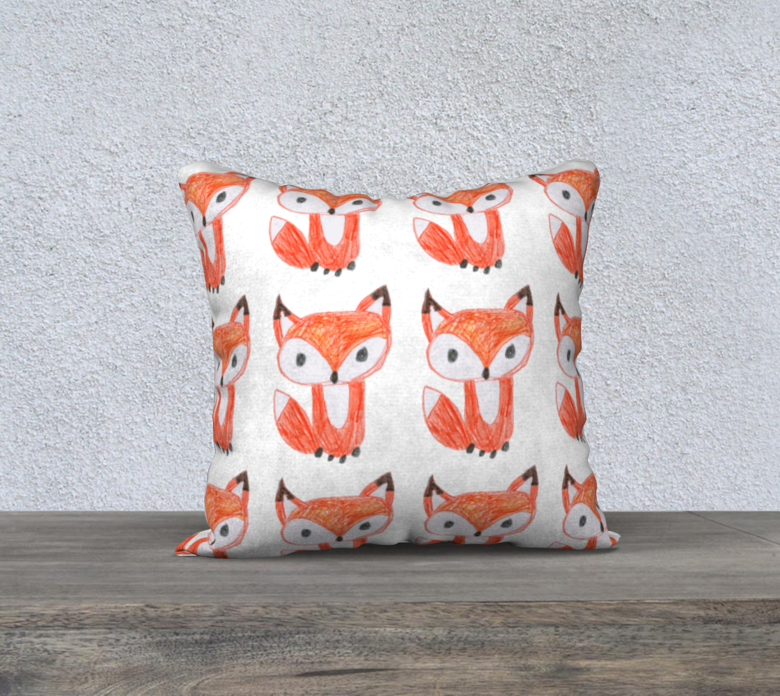 Adorable Hand Drawn Fox Pillow preview