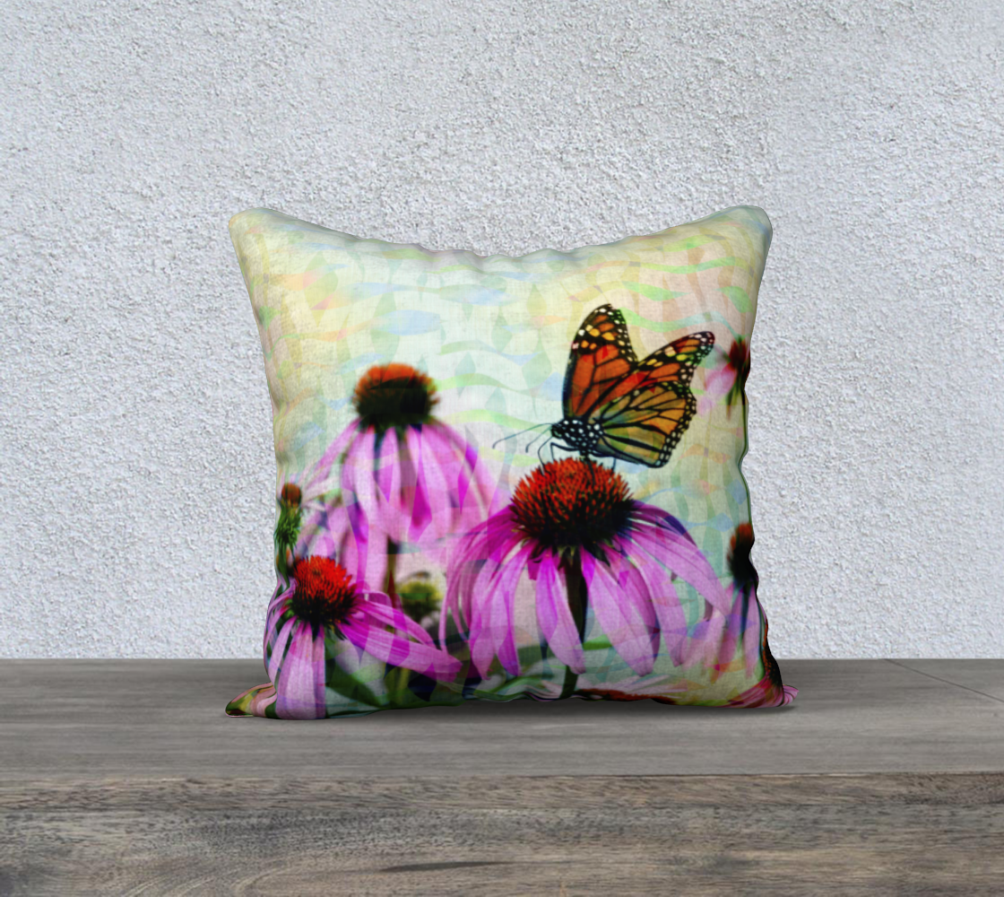 Aperçu de Monarch Butterfly on Pink Echinacea Flower Mosaic #2
