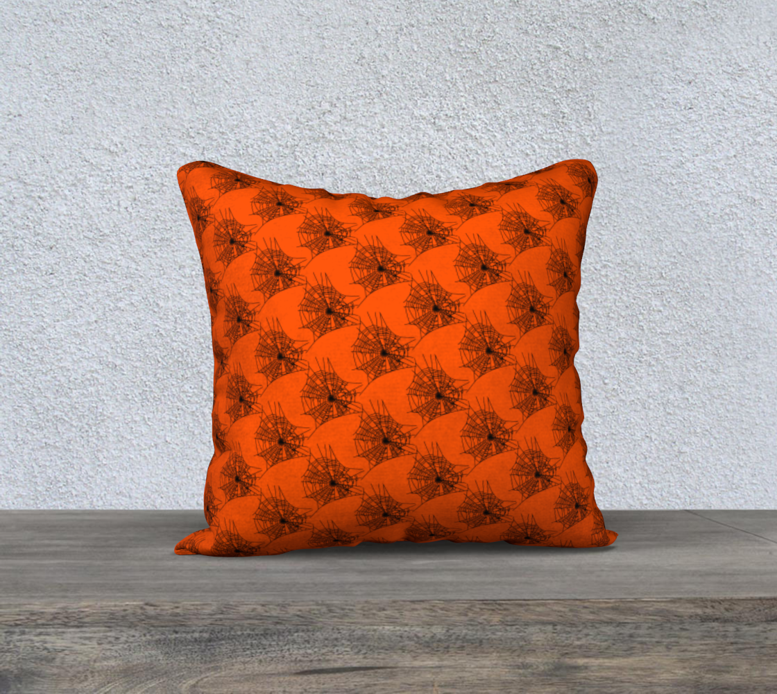 Orange Spider Web Pillow 18x18 preview