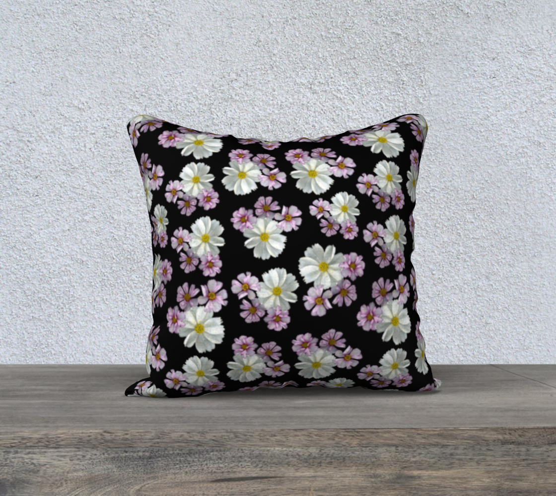 Aperçu de 18x18 Pillow Case * Abstract Floral Pillow Covers * Linen*Velveteen*Canvas Decorative Pillows * Pink Purple White Cosmos Blossoms