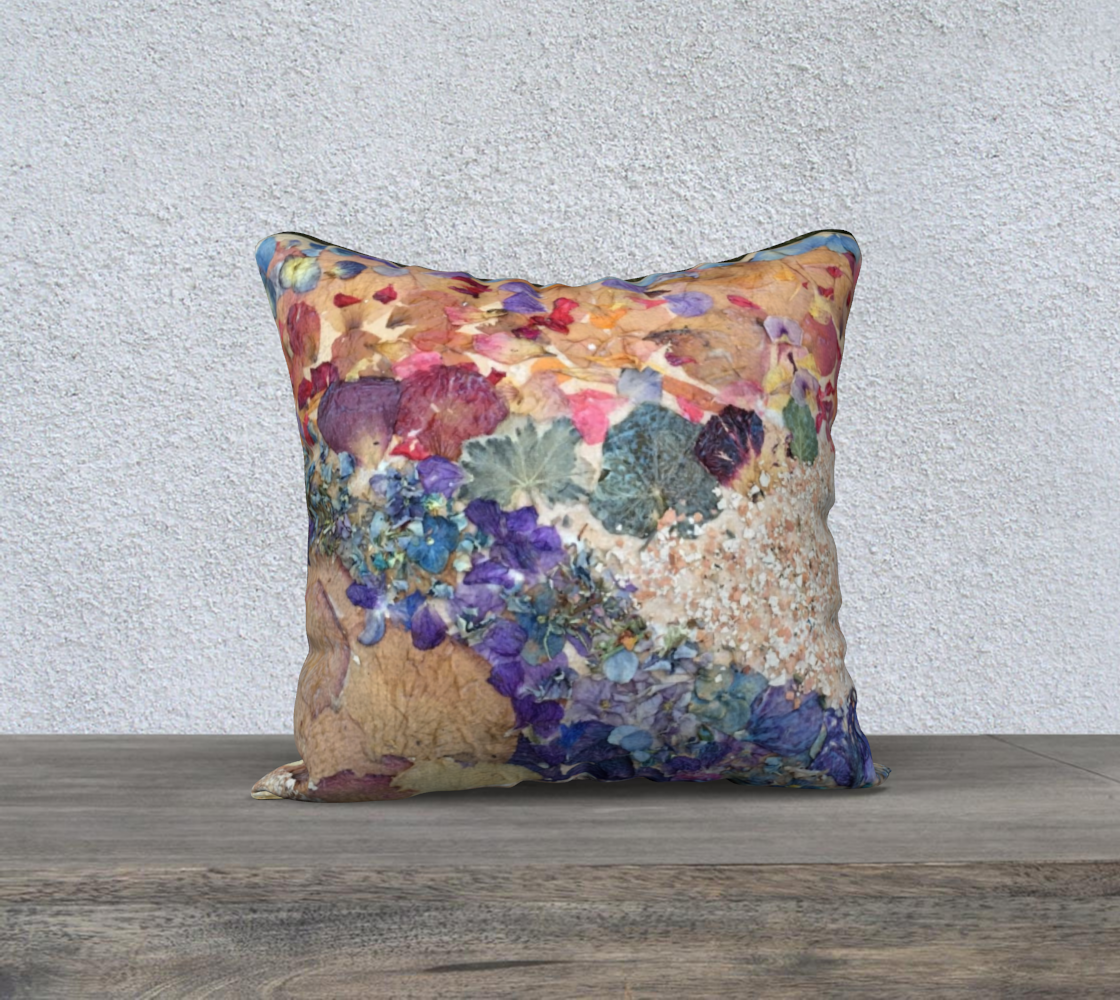18x18 Pillow Case * Abstract Floral Pillow Covers * Linen*Velveteen*Canvas Decorative Pillows * Hydrangea River preview