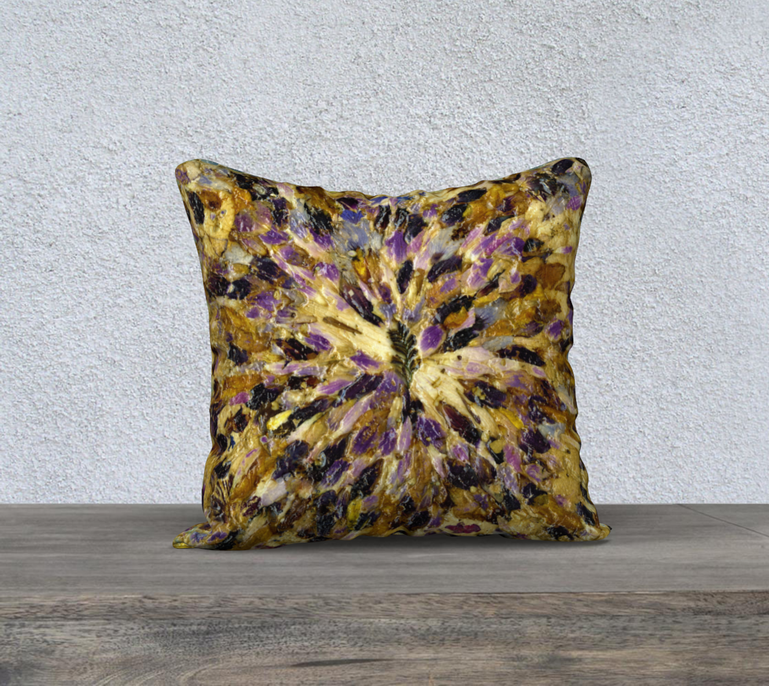 18x18 Pillow Case * Ripple Effect Pressed Flower Pillow Covers * Geometric Burst Decorative Linen*Canvas*Velveteen Pillowcases preview #2