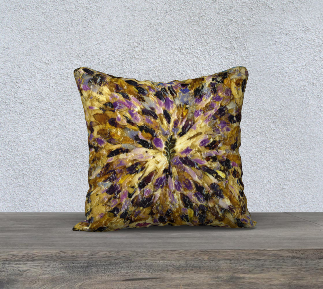 18x18 Pillow Case * Ripple Effect Pressed Flower Pillow Covers * Geometric Burst Decorative Linen*Canvas*Velveteen Pillowcases preview