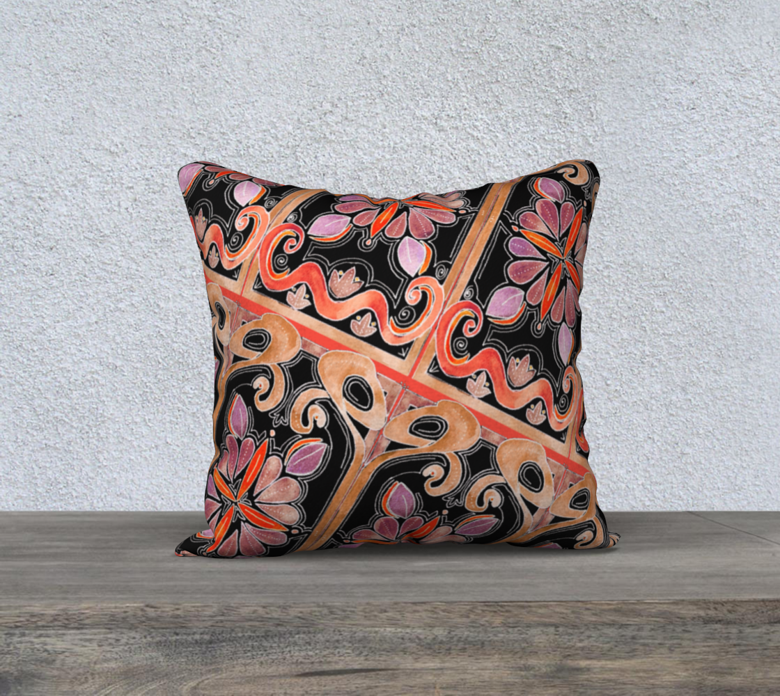 Orange Art Nouveau 18inX18in Pillow Case preview
