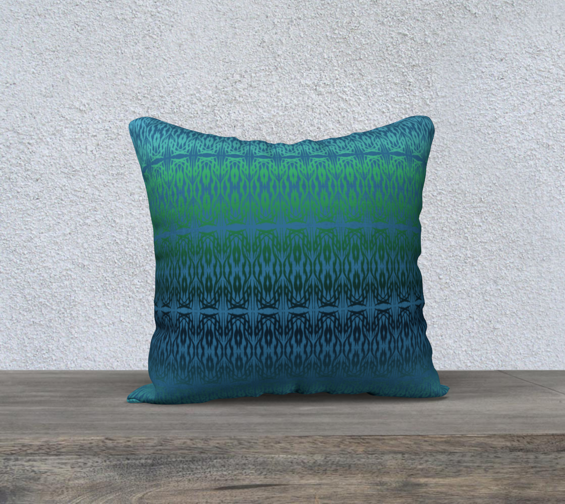 Teal Green Blue Abstract Ombre Damask preview