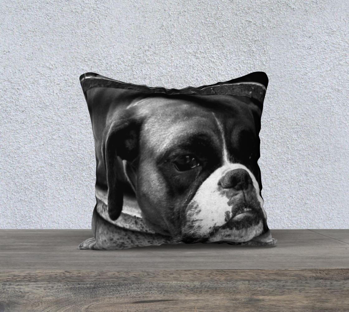 Boxer Dog On Windowsill 18x18 Pillow Case preview
