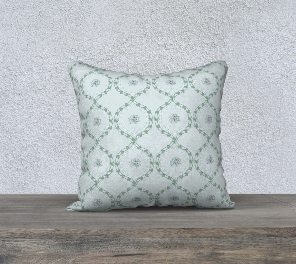ogee floral blue pillow 18x18 preview #1