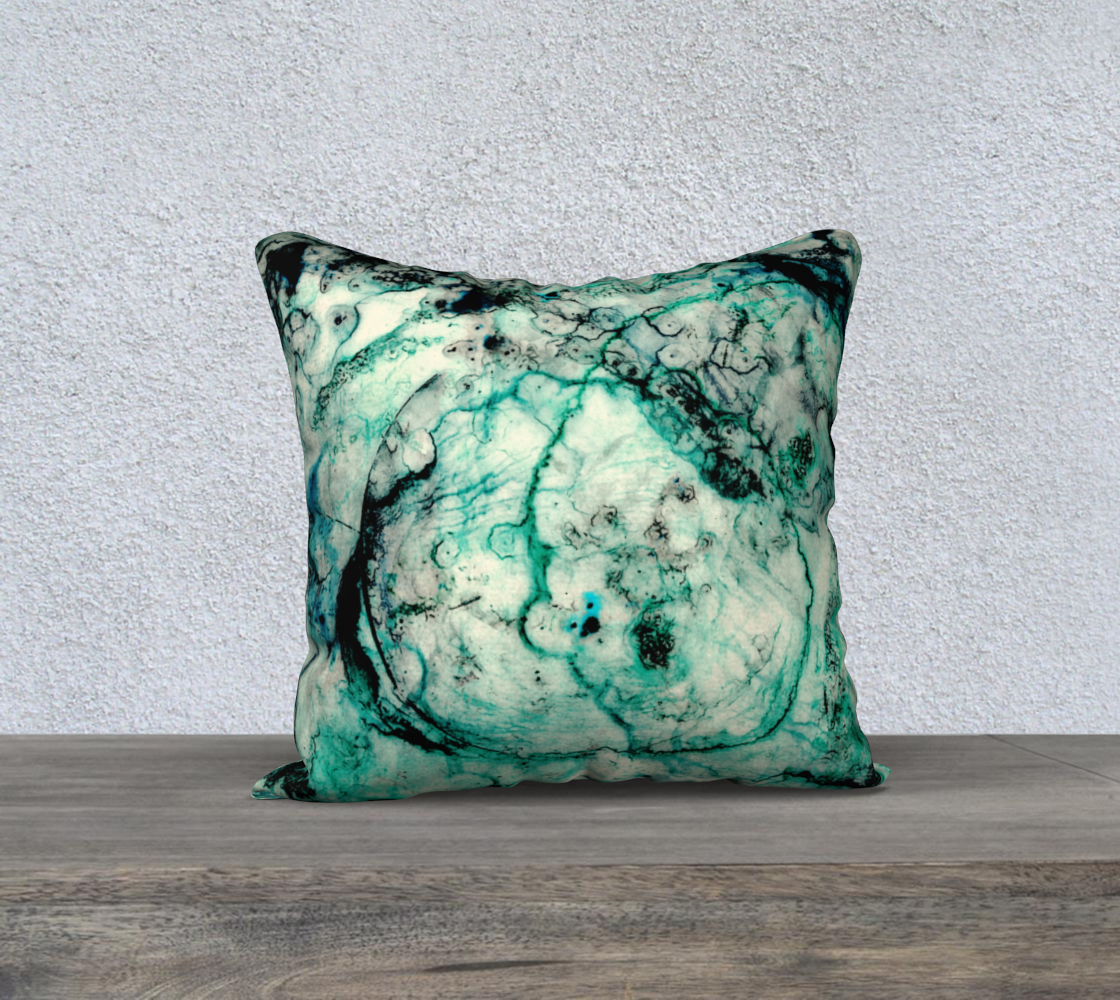 Aperçu de Teal Blue Green Black Organic Abstract Marble Pattern #2