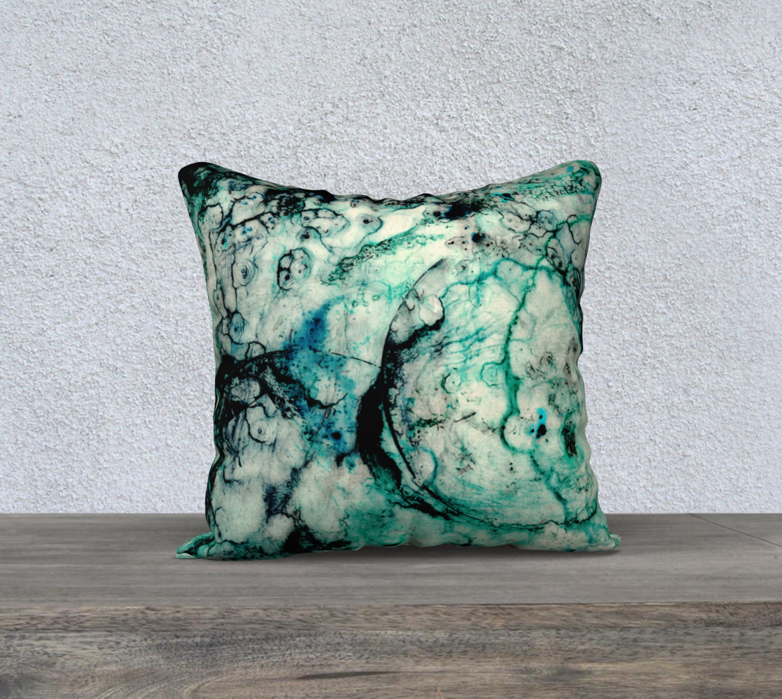 Aperçu de Teal Blue Green Black Organic Abstract Marble Pattern #1