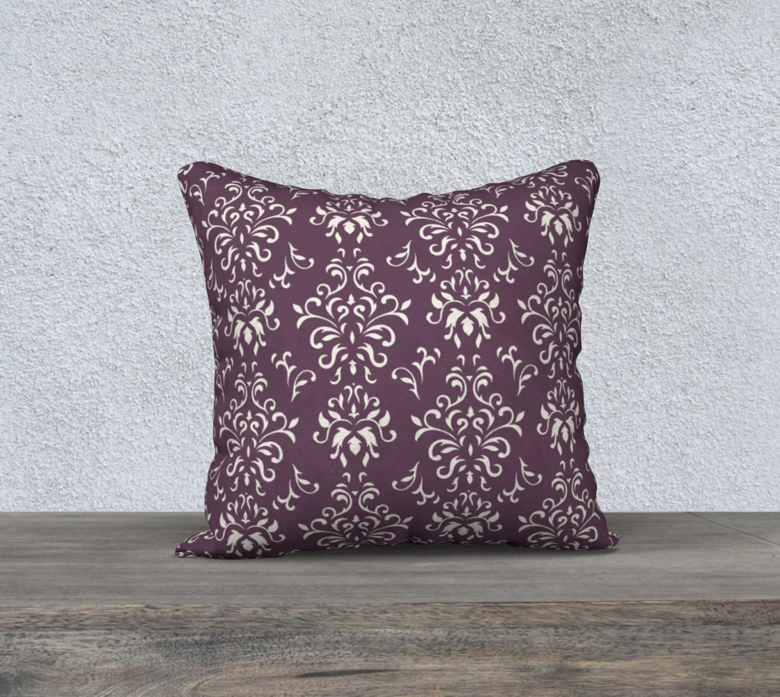 Decorative Damask in Dark magenta and White preview
