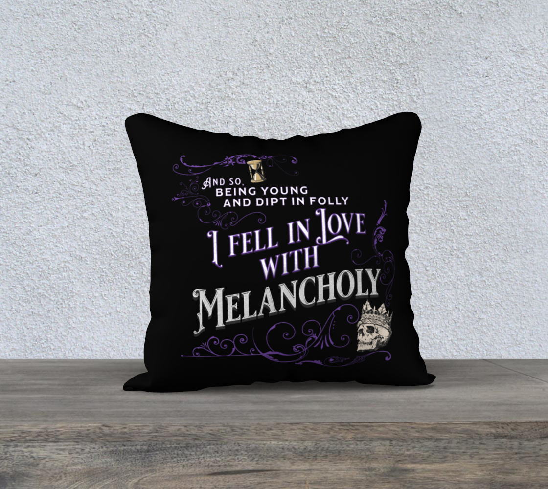 I Fell in Love with Melancholy | 18x18 Velveteen Goth Pillow preview