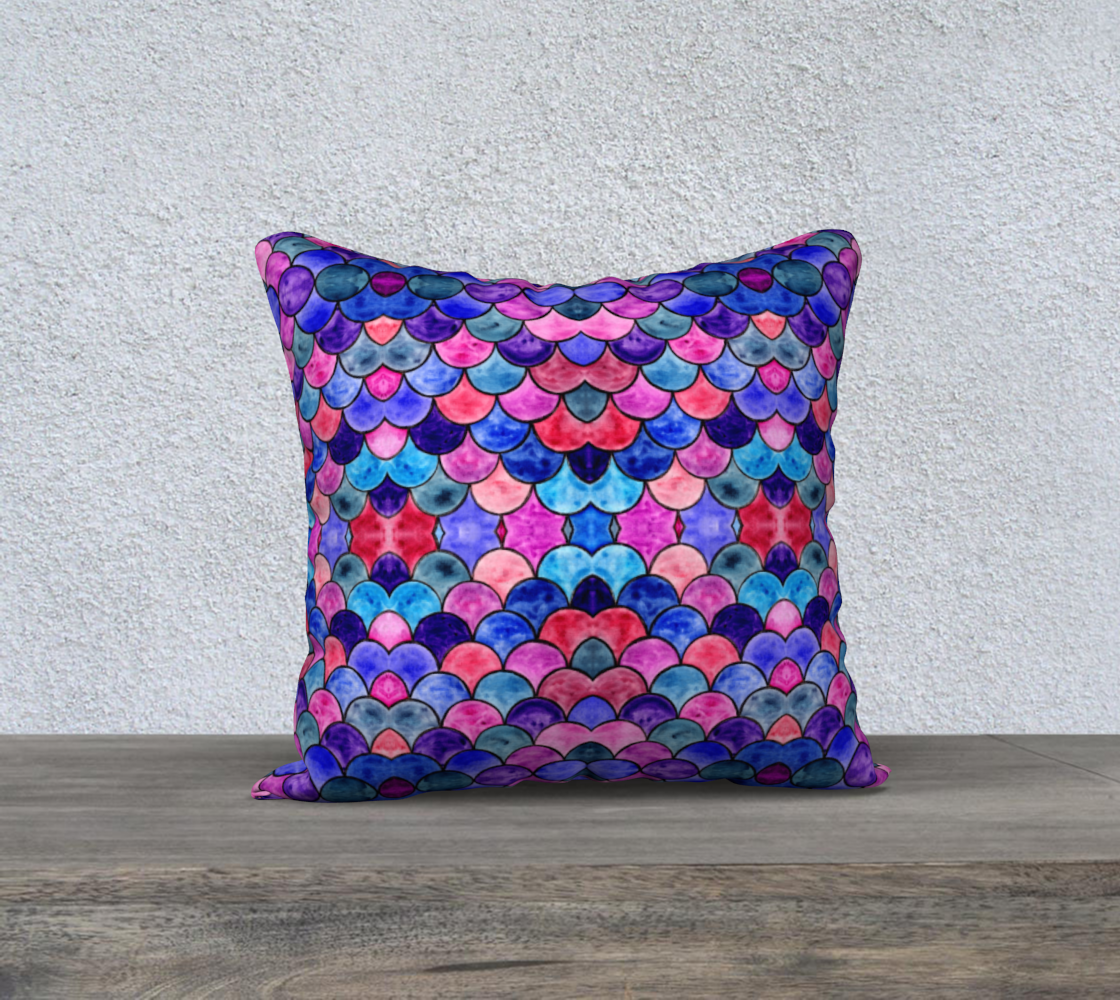 Blue and Purple Scales Pattern Pillow Case preview