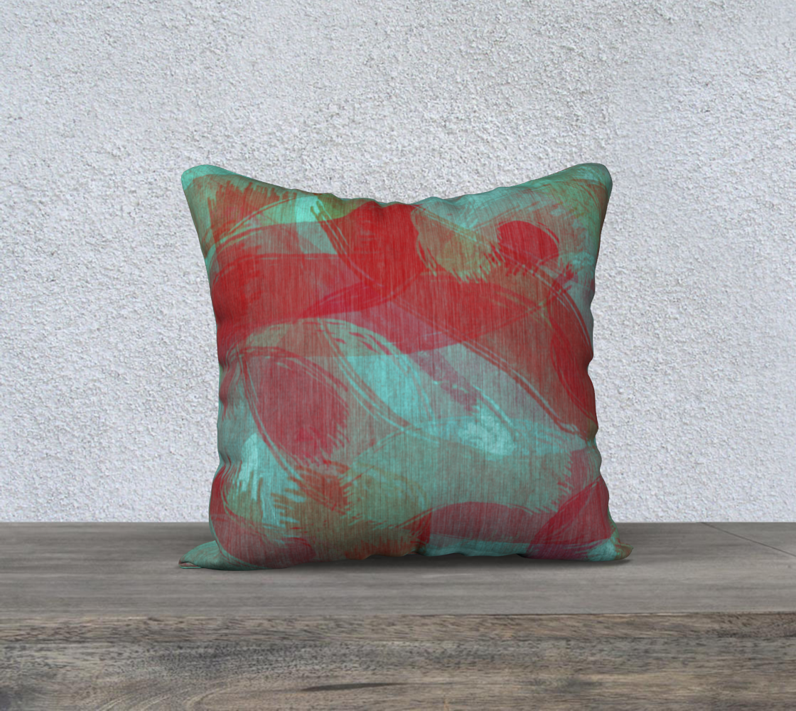 Modern Abstract Deep Red Turquoise Green Miniature #3