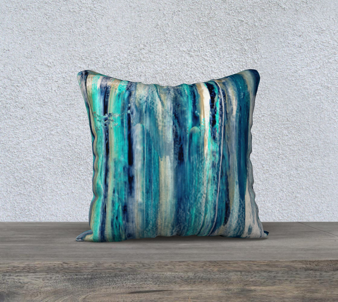 Aperçu de Abstract Brush Stroke Turquoise Teal Blue Green White #1