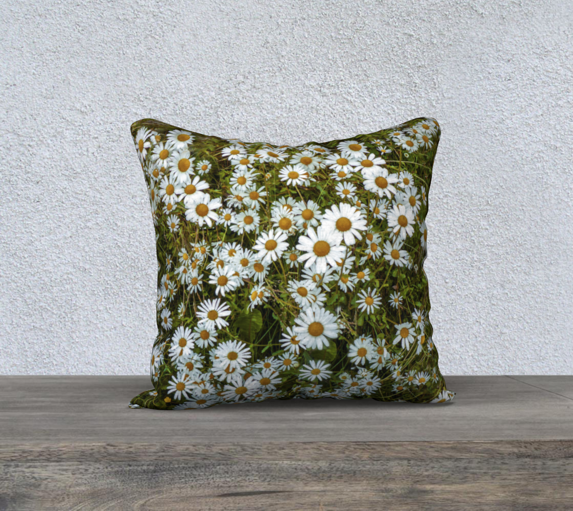Daisies 18x18 zippered throw pillow cover preview
