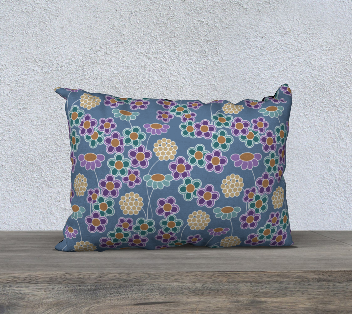 Circle Flowers in Earthy Colors Pillow 20X14 190302B preview