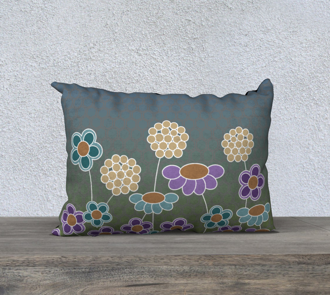 Circle Flowers Panel in Earthy Colors Pillow 20X14 190302C preview