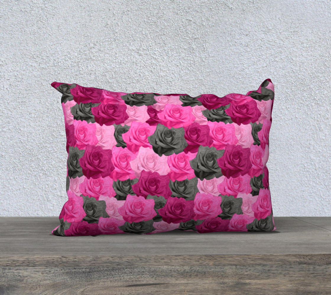 Aperçu de Pink Roses Pillow Case - 20" x 14"