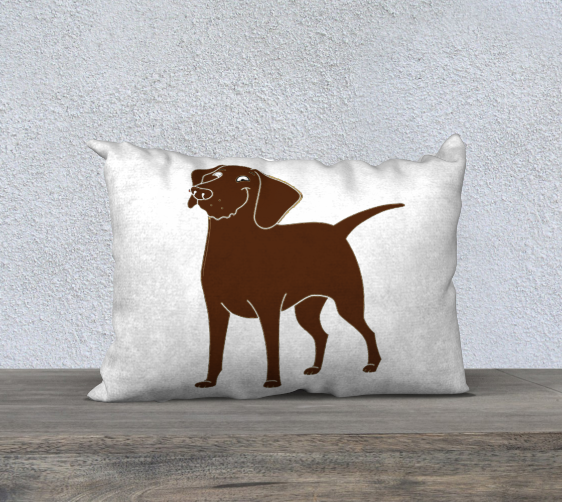 Labrador Retriever chocolate cartoon 20 x 14 pillow case preview #1