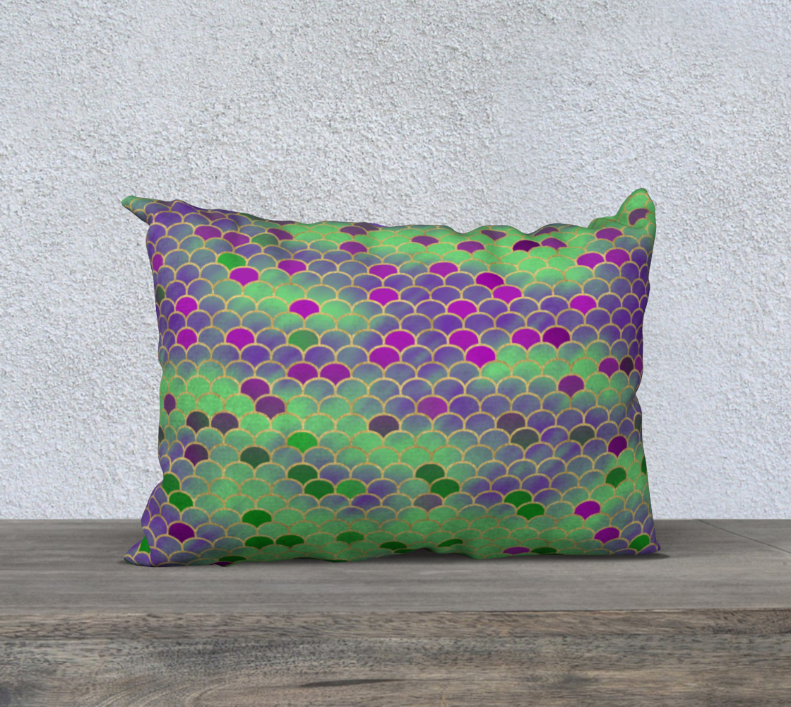 Green and Purple Mermaid Scales 20x14 Pillow Case preview