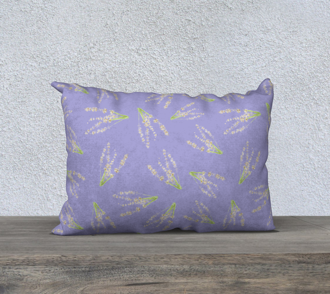 20x14 Pillow Case * Abstract Floral Pillow Cover * Linen*Canvas*Velveteen Pale Purple* Lavender Watercolor Impressions preview